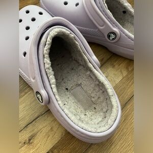 Light purple crocs with Sherpa inside